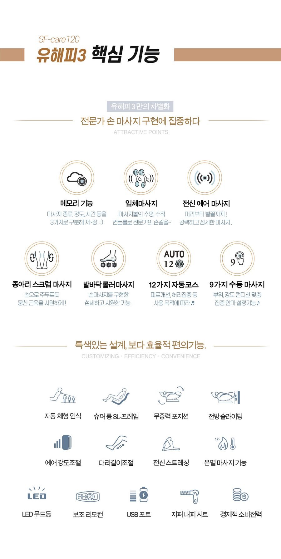 사파머신 안마의자 유해피3 SF-care120 헬스케어