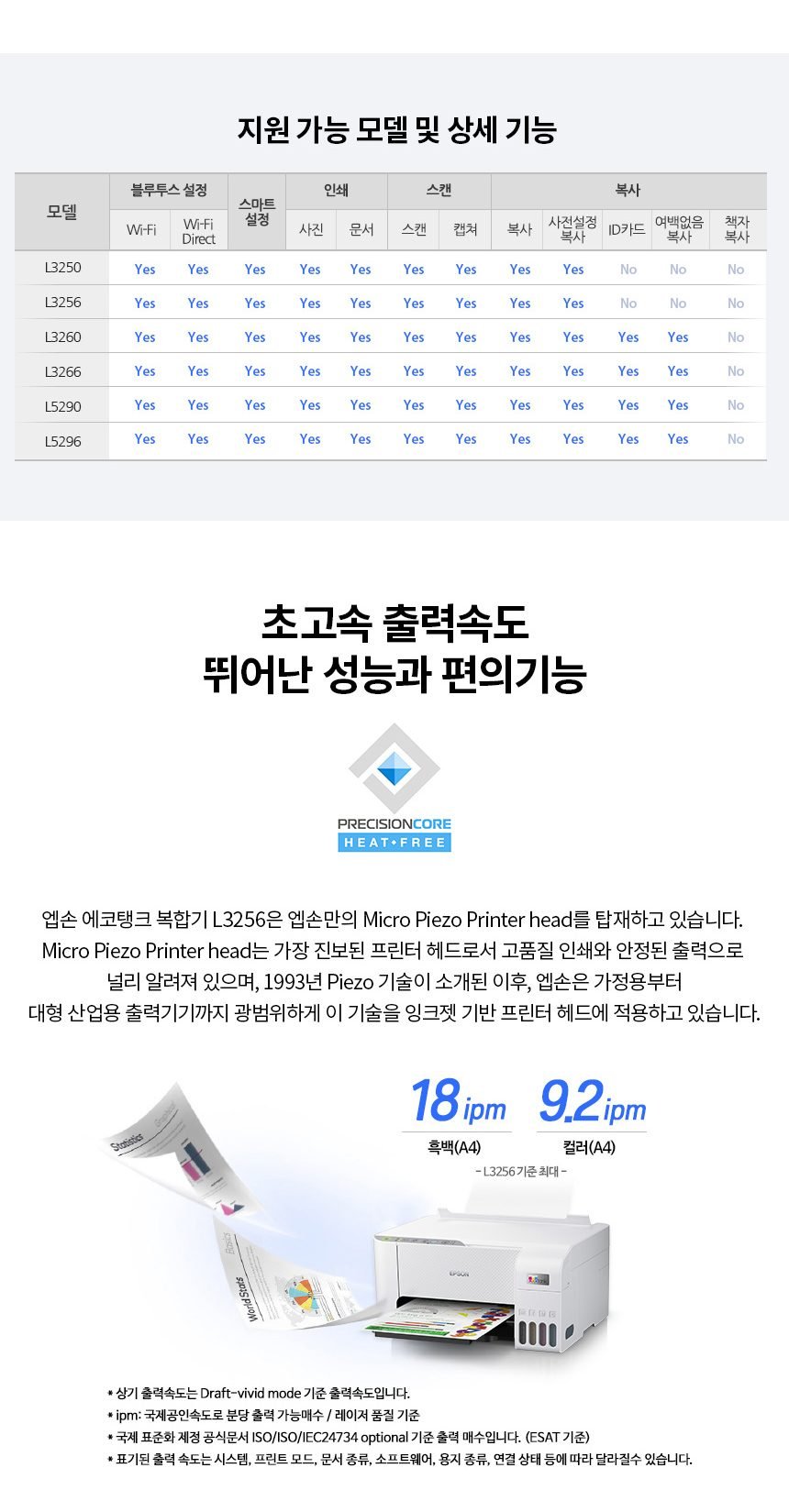 [엡손] [EPSON] 에코탱크 프로(EcoTank Pro) 무한잉크젯복합기 L3256 (기본잉크포함) / L3156후속
