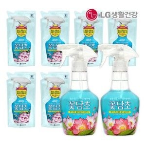 꽃담초 섬유탈취제 연꽃 400ml 2개+리필 320ml 6개
